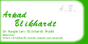 arpad blikhardt business card